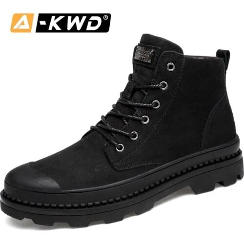 New Fashion Black High Tops Fur Men Winter Boots Single Men Shoes Sneakers Work Shoes Men Size 37-47 Casual Mens Winter Footwear