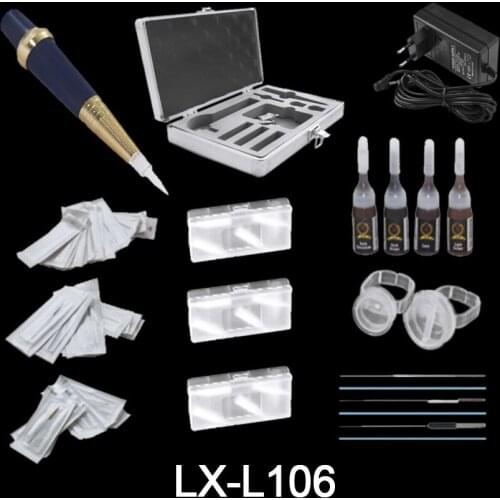 Tattoo Machine Kit Permanent Makeup Eyebrow Lip Eyeliner Embroidery Complete Professional Tattoo Machine Set Needle Tips Ink Cup