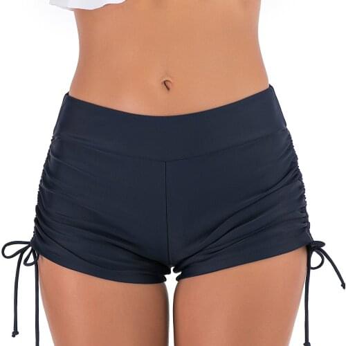 2021 new Euro American swimsuit womens versatile swimming trunks womens solid color swimsuit womens one piece beach swimsuit