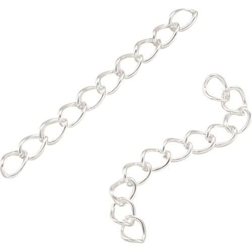 Pandahall 100 strands 45~55x3.5mm Iron Ends with Twist Extender Short Chains Terminators Connectors Links DIY Jewelry Findings