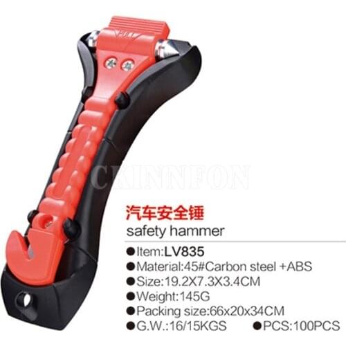 200Pcs/Lot Survival Portable Safety Hammer Camping Driving Car Seat Belt Cutter Emergency Escape Hammer To Break Window Glass