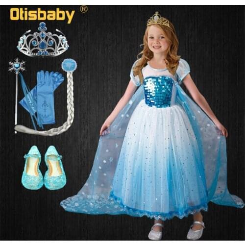 Christmas Dress Infant Elsa Dress Fancy Fairy Snowflake Cape Carnival Elsa Costume Childrens Party Disguise Elsa Dress Up