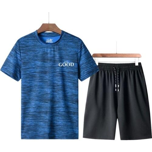 Sportwear Summer Tracksuit Man Brand Clothing Summer T-Shirts Sports Short Pants for Men Jogging Two Pieces Suit Print Men Sets