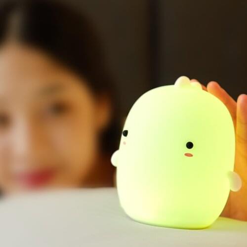 LED Night Light Dragon Silicone Lamp USB Rechargerble Patting Colorful Light Atmosphere Bedside Table Lamp Bedroom Decor