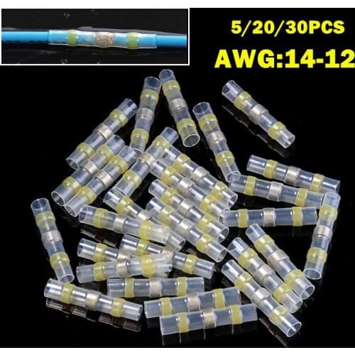 5/25/40PCS Heat Shrink Soldering Sleeve Terminals Insulated Waterproof Butt Connectors Kit Electrical Wire Soldered Terminals