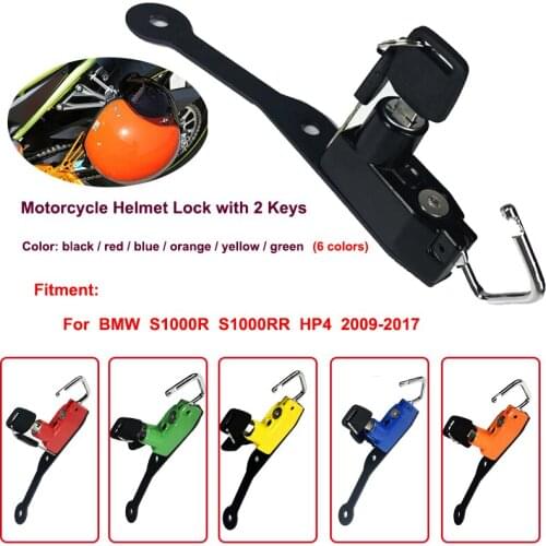 S1000RR Helmet Lock with 2 Keys for BMW S1000R S1000 RR HP4 2009-2018 Motorcycle accessorie Aluminum alloy Helmet Lock Hanger