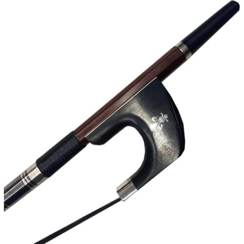 4/4 Size PROFESSIONAL BASS BOW Hybrid Carbon Fibre Stick High Quality Ebony Frog Horsehair Bass bow black horsehair