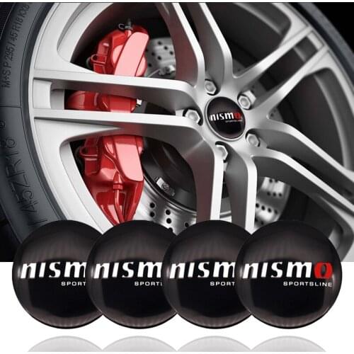 4pcs Car Hub Cap Badge Stickers Wheel Center Emblem Decals for Nissan NISMO Tiida Teana Skyline Juke X-trail Car Accessories