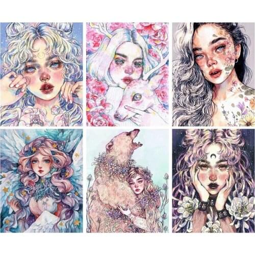 5D DIY Diamond Painting Exquisite Girl with Makeup Full Drill Embroidery Cross Stitch Mosaic Craft Kit Home Decor Christmas Gift