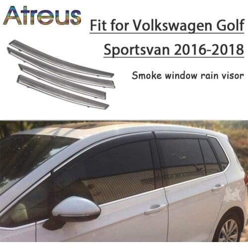Atreus 1set ABS For 2018 2017 2016 VW Golf Sportsvan/SV Accessories Car Vent Sun Deflectors Guard Smoke Window Rain Visor