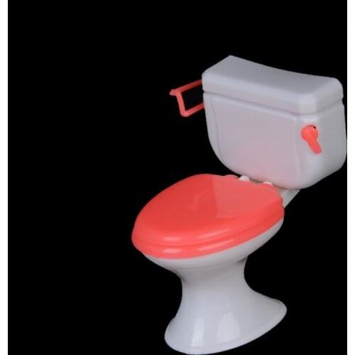 Hot 1pcs Plastic Toilet Doll Toys Bathroom Home Furniture Princess Ocean Behalf Tool Doll Accessories