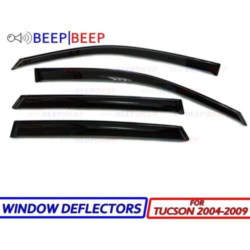 For Hyundai Tucson 2004-2009 car window deflectors car wind deflector sun guard rain vent visor cover car styling accessories