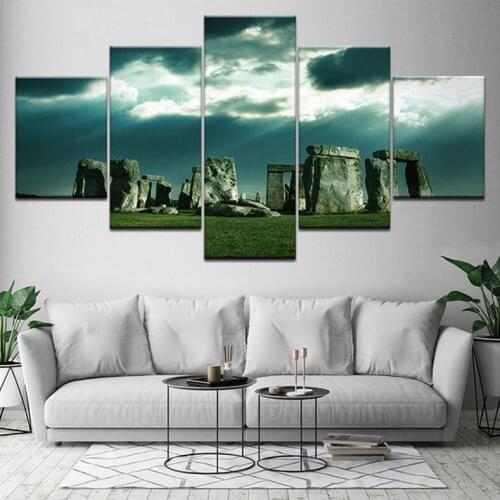 Diy 5d Diamond Painting Cross Stitch The stonehenge 5 Piece Diamond Embroidery full square round diamond mozaik puzzleZP-2473