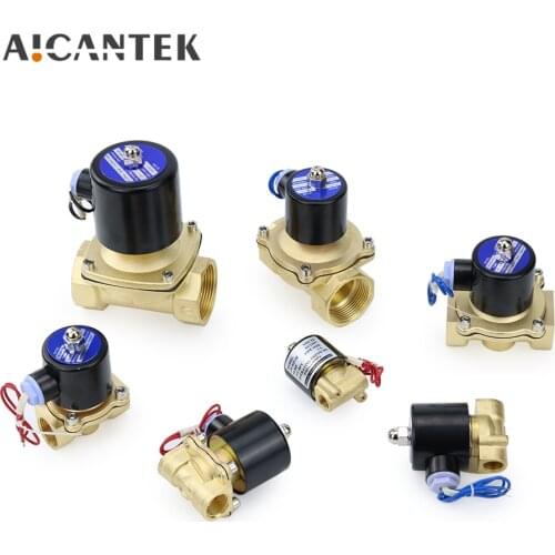 1/2" 3/4" 1" 1-1/2" Electric Solenoid Valve DN15/20/25/32/40 Brass Normally Closed Pneumatic for Water Oil Air 12V 24V 220V 110V