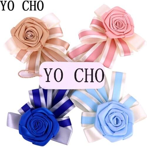 YO CHO High-end Wedding Prom Corsages Artificial Flower Brooch Wedding Boutonniere Groom Bridesmaid Groomsmen Flower Boutonniere