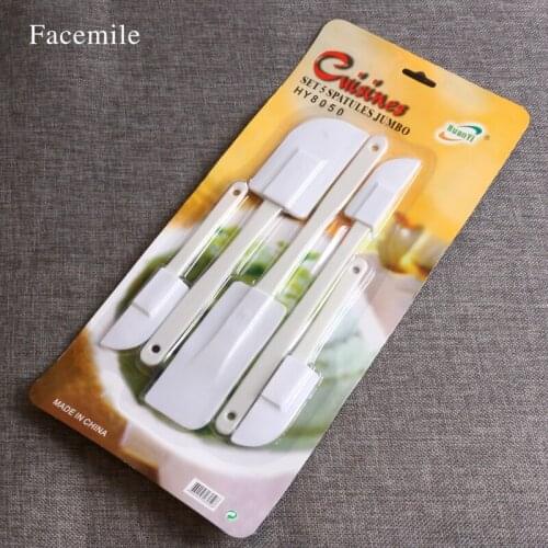 Facemile 1set Plastic Dough Icing Fondant Scraper Gift Decorating Baking Pastry Tools Plain Smooth Jagged Edge Spatulas Cutters