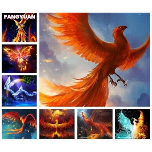 Bird 5D Diy Diamond Painting Art Gold Phoenix Full Drill Diamond Embroidery Mosaic Cross Stitch Kit Home Decoration Accessories