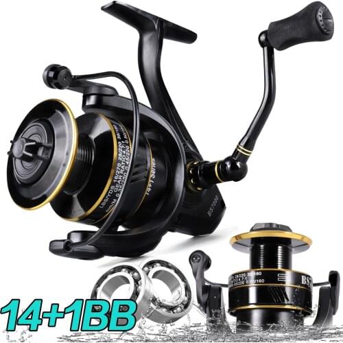 Sougayilang 14+1BB Spinning Reel 5.0:1/4.7:1High Speed Gear Ratio Anti-corrosion Aluminium Spool 8kgMax Power Spinning Wheel