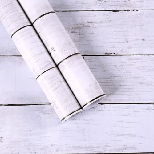 Classic White Wood Wallpaper Self-Adhesive Vinyl Vintage Wood Panel Contact Paper For Hotel Bedroom Living room Home Decoration