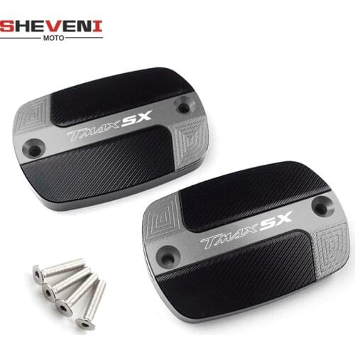 New logo "TMAX SX " Motorcycle Accessories High Quality CNC Brake Fluid Reservoir Caps Cover For Yamaha TMAX 530 SX Tmax530