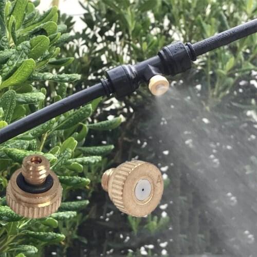 10pcs Brass Misting Nozzle Water MIster Parts Fog Nozzle For Patio Misting System 0.2-0.8mm Orifice Thread UNC10/24