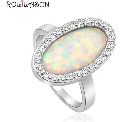 Delicate Australia Zirconia White Fire Opal silver plated Wholesale & Retail Fashion Jewelry Rings USA #6#7#8#9 OR716