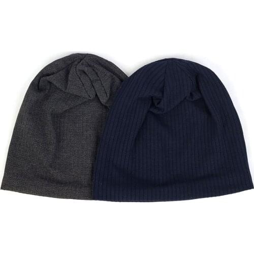 Charm Wood Solid Color Women Knitted Warm Cotton Beanies Bucket Hats Men Ribbed Casual Slouchy Skullies Caps Bonnet Balaclava