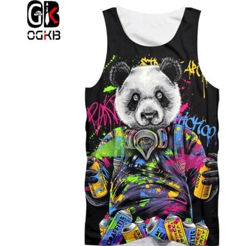 OGKB New 3D Panda Man Tank Top Printed Mens Gothic Vest Hot Sale sleeveless Unisex Recommend