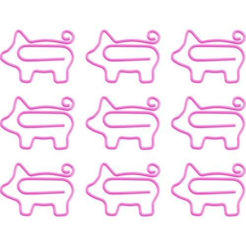 Wholesale Bookmarks Cute Paper Clips Creative Pink Pig Cartoon Little Cute Curly Tail Pig Soft Office Stationery Decor Supplies
