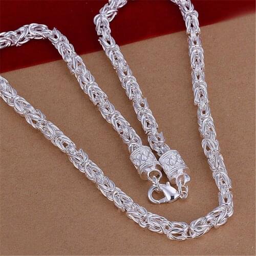 925 Sterling Silver Classic Chain Necklace For Men Women Charm Wedding Engagement Party Fashion Jewelry
