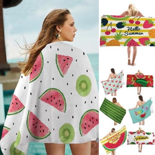 160cm x 80cm Beach Towel Quick Dry Water Absorbing One Side Pattern Portable Washcloth for Beach Bath Towel