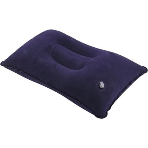 Portable Travel Pillow Inflatable Flocked Air Pillow for Rest Bed Travel Cushion Camping Bed Linings Bedding Home Textiles