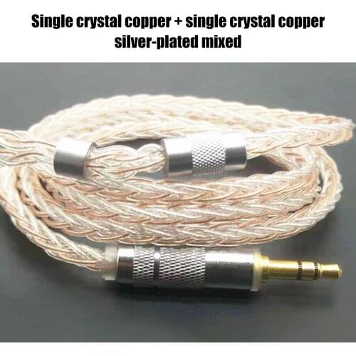 FDBRO Silver Plated Cable 3.5mm Headset Upgrade Cable with MMCX 2PIN Diy Single Crystal Copper Silver-plated Earphone Cables