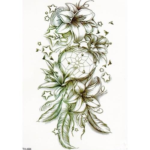 Rose Clock Body Art Waterproof Temporary Tatoo Sexy Thigh Arm Tattoos Rose For Woman Flash Tattoo Stickers