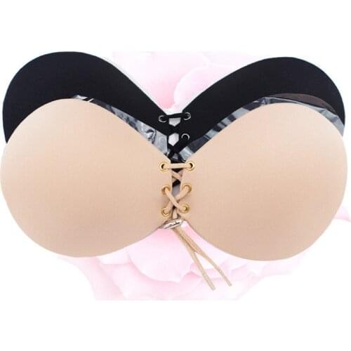 Sexy Seamless Invisible Bra Sticky Strapless Brassiere Bandage Push Up Silicon Bra Backess Evening Wedding Dress Solid Color Bra