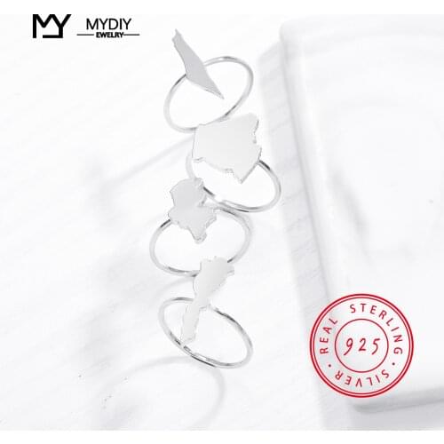 925 Sliver Personalized Custom Palestine Map Ring Country Ring Gold Africa Map Ring CHOOSE YOUR HOMETOWN MAP For Women Gifts