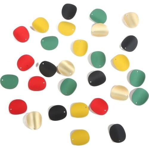 2020 Fashion 4Pcs/lot 16x20mm Five Colors Iron Round Concave Shape Pendant Earrings For Women Earring Hoops DIY Accessories