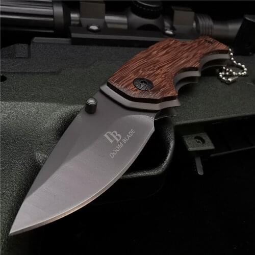 15CM (6') 58HRC Folding Knife, Pocket Knife, Peeling Open Bag Picking Fruit Knife. Outdoor Hand Tools, Exquisite Wooden Handle