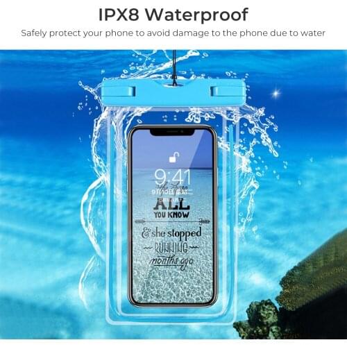 Universal Phone Case Waterproof Mobile Luminous Phone Bag Outdoor Sports Hanging Neck For iPhone Samsung waterproof phone case
