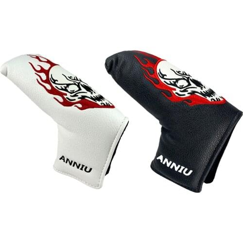 Skull Pattern Waterproof PU Golf Putter Headcover Golf Blade Golf Putter Cover Club Head Covers Protector Guard Replacement