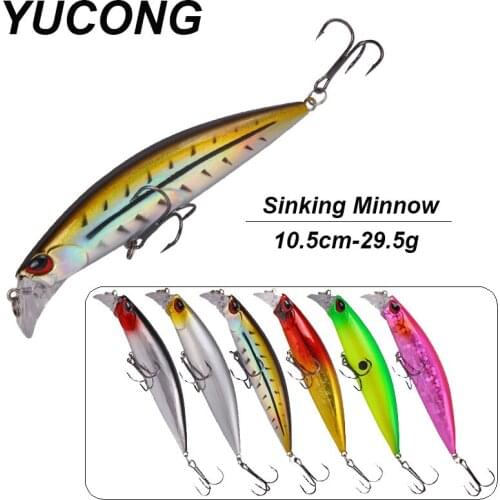 YUCONG 5/6Pcs Fishing Minnow Baits 16.7g-29.5g Sinking Crankbaits Wobbler Mino Hardbaits Topwater Bass Fishing Swimbaits Pesca