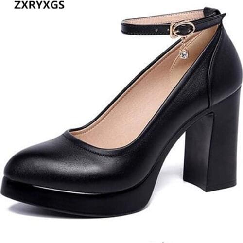 HOT 2019 Newest Elegant Fashion Shoes Woman High Heel Shoes Large Size 33-43 Genuine Leather Shoes Women Shoes High Heels 6&9 CM