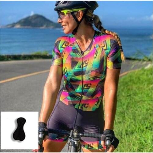Womens Cycling Triathlon Suit Women Long Sleeve Skinsuit One Piece Bike Jumpsuit Bodysuit Summer Trajes Ciclismo Mujer Racing