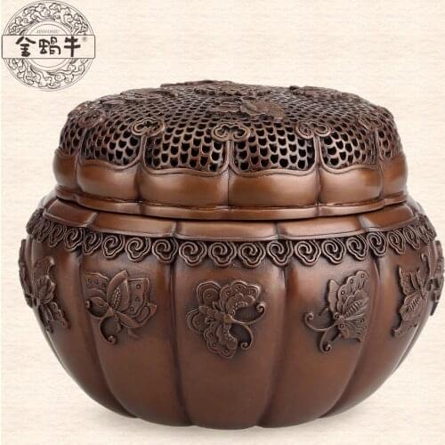 The golden snail 13 # meet food melon petal shaped furnace copper butterfly with temples appliances manual censer gift