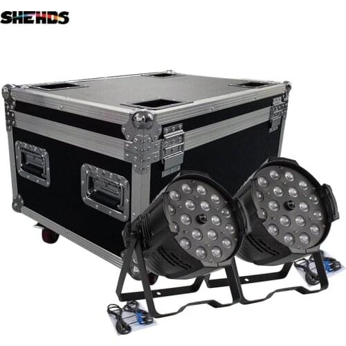 2/4/6/8pcs With Flight Case For 18x18W RGBWA+UV 6in1 LED Par Light Outdoor Zoom Par Light For Birthday Party Dj Disco Clubs