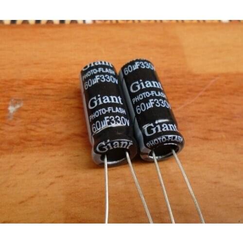25pcs low esr 330v 60uf photo flash capacitor 10*25mm