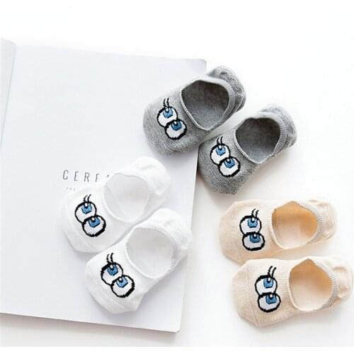 3 Pairs/lot Cotton Baby Socks For Girl Boy Cartoon Cute Eyes children socks Ankle Socks Summer Style SK150