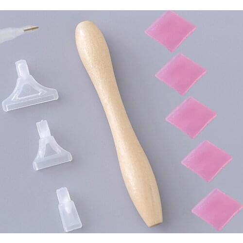 5D Diamond Painting Tool Big Wood Point Drill Pen With Clay Wax Kits DIY Diamond Embroidery Cross Stitch Accessories Gift