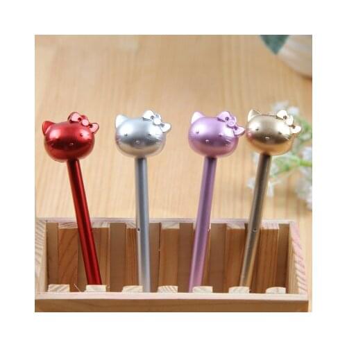 8pcs Metal rod KT cat Gel Pen Creative neutral pens Cute Gel Pen free shipping