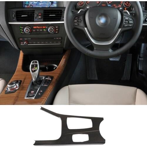 ABS Car Styling for BMW X3 F25 X4 F26 2011-17 Gear Shift Knob Panel Trim Cover Carbon Fiber Pattern RHD Car Interior Accessories